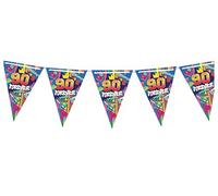 FIESTAS GUIRCA | Fanions 90s (3m/20x30 cm) - Décoration en Papier pour Fêtes Rétro - Idéal pour Célébrations et Thèmes Rétro - Multicolore