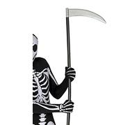 FIESTAS GUIRCA | Faux Démontable (95 cm) - Accessoire de Costume pour Halloween et Fêtes d'Horreur - Idéal pour Cosplay de la Mort et de la Faucheuse - Pour Tous - Argent et Noir