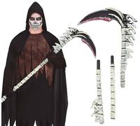 FIESTAS GUIRCA | Faux en Os Détachable (150 cm) - Arme de Jouet pour Costume de Mort et Squelette - Idéal pour Halloween et Jour des Morts
