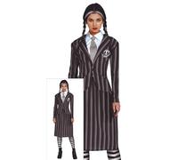 FIESTAS GUIRCA Fille de Famille Gothique Uniforme Scolaire - Déguisement d'Halloween Femme Taille 36-38 S