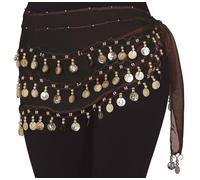 FIESTAS GUIRCA | Foulard Gitane Noir - Idéal pour Fêtes de Gitanes, Astrologie, Voyantes et Célébrations à Thème - Accessoire de Costume pour Adulte - Noir