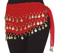 FIESTAS GUIRCA | Foulard Gitane Rouge - Idéal pour Fêtes de Gitans, Astrologie, Voyants et Célébrations à Thème - Accessoire de Costume pour Adulte - Rouge