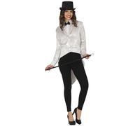FIESTAS GUIRCA Frac à paillettes argentées Déguisement élégant pour femme - Blazer à queue de smoking brillant pour femme