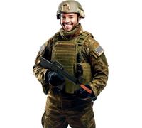 FIESTAS GUIRCA | Fusil d’Assaut avec Effets Sonores (62 cm) - Accessoire pour Déguisement de Policier Militaire SWAT - Idéal Carnaval Halloween Cosplay - Adulte Enfant - Noir