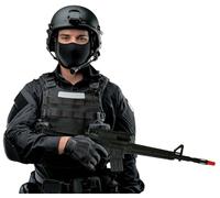 FIESTAS GUIRCA | Fusil D’Assaut pour Déguisement Adulte - Noir - 60 cm | Réplique Réaliste | Pointe Orange Sécurité | 60 cm | PVC Léger | Accessoire Militaire | Halloween, Karneval & Fasching