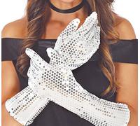 FIESTAS GUIRCA Gants à paillettes blanches 39 cm. H.Q.