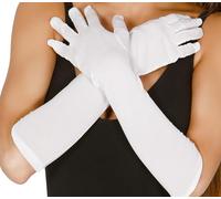 FIESTAS GUIRCA | Gants de Costume (Taille Unique) - Accessoire de Costume pour Adultes - Idéal pour Halloween, Fêtes Médiévales, Bandits, Mousquetaires et Années '20 - Textile de Haute Qualité Blanc