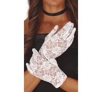 gants court dentelle polyester 22cm blanc femme - guirca 17859