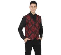 FIESTAS GUIRCA Gilet de vampire avec losanges rouges et motif tête de mort Dracula Costume pour homme Taille unique Carnaval Halloween