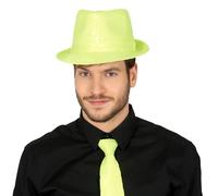 FIESTAS GUIRCA Gorro Gangster LENTEJUELAS Amarillo Neon