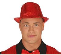 FIESTAS GUIRCA Gorro Gangster LENTEJUELAS Rojo