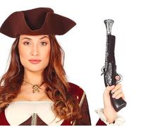FIESTAS GUIRCA | Grand Pistolet Tromblon de Pirate (42 cm) - Accessoire de Déguisement pour Carnaval, Halloween, Fêtes à Thème, Mascarades, Cosplay Pirate - Adulte Enfant - Marron Argenté
