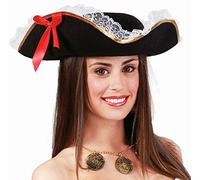 Fiestas GUiRCA GUI13957 - Chapeau de Pirate pour Femme, Noir