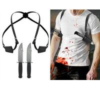FIESTAS GUIRCA | Holster avec 2 Couteaux Jouets - Accessoire de Costume pour Halloween et Fêtes Militaires - Idéal pour Cosplay et Carnaval - Tous les Utilisateurs - Multicolore