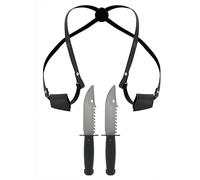FIESTAS GUIRCA | Holster d'épaule avec 2 Couteaux factices (Taille Unique) - Accessoire de déguisement pour Halloween Carnaval Oktoberfest Fête Militaire Policier Détective Homme Femme Enfant