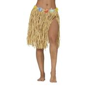 FIESTAS GUIRCA | Jupe Hawaïenne en Paille Naturelle (40 cm) - Accessoire de Costume pour Fêtes d'Été et de Graduation - Idéal pour Célébrations Hawaïennes et Tropicales - Femme Adulte - Naturel