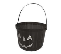 Fiestas Guirca Seau citrouille plastique 20 cm Noir - Thème cimetière