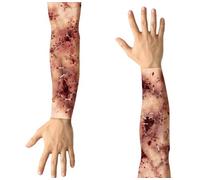 FIESTAS GUIRCA | Lot de 2 manches en tissu effet bras cousu (tatouages et FX) - Accessoire de maquillage effet sang pour enfants et adultes - Multicolore