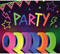 FIESTAS GUIRCA Lot de 6 rouleaux de ruban décoratif multicolore (5 m) - Accessoire de décoration pour fêtes d'anniversaire et de fin d'année - Idéal pour célébrations et événements - Multicolore