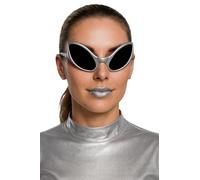 FIESTAS GUIRCA | Lunettes Alien Argentées - Accessoire de Costume pour Fêtes Disco, Halloween et Carnaval - Idéal pour Adultes Unisexes - Style Futuriste et Extraterrestre - Argent