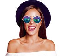 FIESTAS GUIRCA Lunettes disco Queen multicolores - Accessoire de déguisement pour fêtes des années 90 et thématiques disco - Idéal pour femme adulte pour célébrations et événements - Multicolore