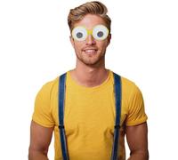 FIESTAS GUIRCA | Lunettes Gros Yeux de Jeux Vidéo - Accessoire pour Costume de Gamer et Cosplay - Idéal pour Fêtes Costumées, Halloween et Carnaval (Unisexe Adulte) - Blanc Noir