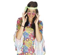 FIESTAS GUIRCA | Lunettes Hippie Rose - Accessoire de Costume pour Fêtes des Années '60 et Thématiques Hippies - Idéal pour Adultes Unisexes en Carnaval et Halloween - Rose