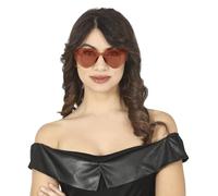 FIESTAS GUIRCA Lunettes transparentes en forme de cœur rouge (taille unique) - Accessoire de déguisement hippie pour fêtes et célébrations - Idéal pour adultes Unisexe pour carnaval et Halloween -