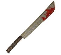 FIESTAS GUIRCA | Machette Jouet avec Sang - Accessoire de Costume pour Halloween et Fêtes à Thème - Faux Arme Blanche pour Épouvante - Idéal pour Adultes et Jeunes - Métallique et Rouge