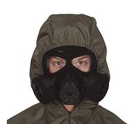 FIESTAS GUIRCA | Masque à gaz noir en PVC (Taille unique) - Masque militaire pour déguisement Halloween Carnaval Oktoberfest Fêtes thématiques Homme Femme Enfant - Noir