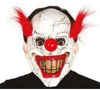 Guirca Masque Clown Tueur Clown avec Cheveux, Blanc/Rouge, 2483