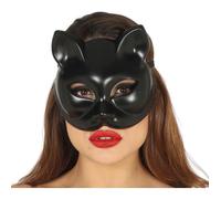 Fiestas Guirca masque de visage Dames chat noir 17 cm noir