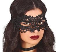 FIESTAS GUIRCA Masque en dentelle à fleurs pour femme, noir