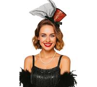 FIESTAS GUIRCA | Mini Chapeau Haut-de-forme Rouge avec Serre-tête (Taille Unique) - Accessoire de Chapeau pour Fêtes Déguisées, Carnaval et Halloween - Idéal pour Tous - Rouge