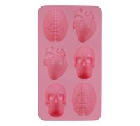 FIESTAS GUIRCA | Moule en Silicone 6 Figurines Squelette (28x16 cm) - Décoration de Table pour Halloween et Fêtes à Thème - Idéal pour Célébrations de Terreur et Horror - Orange