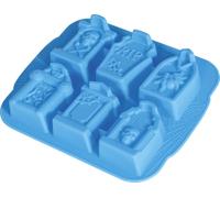 FIESTAS GUIRCA | Moule pour 6 Biscuits Tombes (21x18 cm) - Décoration de Table pour Halloween et Fêtes à Thème - Idéal pour Cuire des Biscuits Effrayants et Célébrations - Bleu