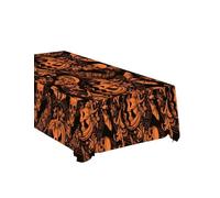 FIESTAS GUIRCA | Nappe Citrouille Gothique Noire et Orange (137x274 cm) - Décoration de Table pour Fêtes d'Halloween Terrifiantes - Idéal pour Célébrations de Peur - Noir, Orange