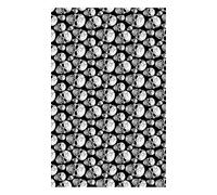 FIESTAS GUIRCA | Nappe Tête de Morts Noir et Blanc (137x274 cm) - Décoration de Table pour Fêtes d'Halloween Terrifiantes - Idéal pour Célébrations de Peur - Noir et Blanc