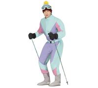 FIESTAS GUIRCA | Paire de Bâtons de Ski Multicolores (115 cm) - Accessoire Sportif pour Fêtes des Années '90 et Célébrations à Thème - Adultes Unisexes - Multicolore