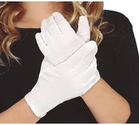 FIESTAS GUIRCA | Paire de Gants Blancs Enfant (18 cm) - Accessoire de Costume pour Diables et Démons - Idéal pour Halloween, Carnaval et Fêtes Costumées - Unisexe pour Enfants - Blanc