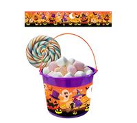 FIESTAS GUIRCA | Panier de Sorcières (20x14,5 cm) - Seau pour Halloween et Décoration de Fêtes - Idéal pour Enfants et Adultes - Multicolore
