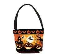 FIESTAS GUIRCA | Panier Orange avec Citrouilles (30x15 cm) - Seau de Trick or Treat pour Halloween et Fêtes Costumées - Décoration et Accessoire pour Enfants et Adultes - Multicolore