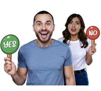 FIESTAS GUIRCA | Panneaux Oui ou Non (13x25 cm) - Panneaux Amusants pour Jeux et Fêtes - Accessoires de Décoration pour Célébrations et Événements - Idéal pour Tous - Multicolore