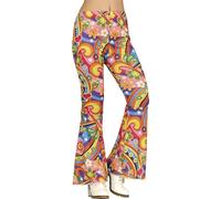 FIESTAS GUIRCA | Pantalon Hippie Multicolore (42-44/L) - Accessoire de Costume pour Femme Adulte - Idéal pour Fêtes des Années '60 et Carnaval - Style Rétro et Psychédélique - Multicolore