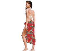 FIESTAS GUIRCA | Paréo Rouge (150x100 cm) - Foulard Textile pour Fêtes d'Été et de Graduation - Accessoire Idéal pour Célébrations Hawaïennes et Autres Occasions - Femme Adulte - Rouge