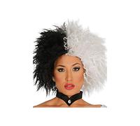 FIESTAS GUIRCA | Perruque Blanche et Noire pour Femme (Taille Unique) - Accessoires de Costume d'halloween et années 50 - Idéal pour Les fêtes à thème et Les célébrations - Perruques et Cheveux pour