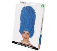 FIESTAS GUIRCA | Perruque Boucles Bleue (40 cm) - Accessoire de Costume pour Fêtes à Thème et Cosplay de Jeux Vidéo - Idéal pour Femme Adulte à Halloween et Carnaval - Bleu
