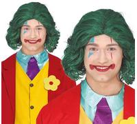Fiestas Guirca Perruque de Clown Tueur maléfique Vert de Longueur Moyenne
