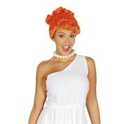 Fiestas Guirca – Perruque Femme des Cavernes – Orange – Taille unique Adulte