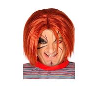 FIESTAS GUIRCA | Perruque Poupée Assassin (Taille Unique) - Accessoire de Costume pour Halloween et Fêtes à Thème - Idéal pour Adulte Unisexe - Inspiration Films d'horreur - Marron